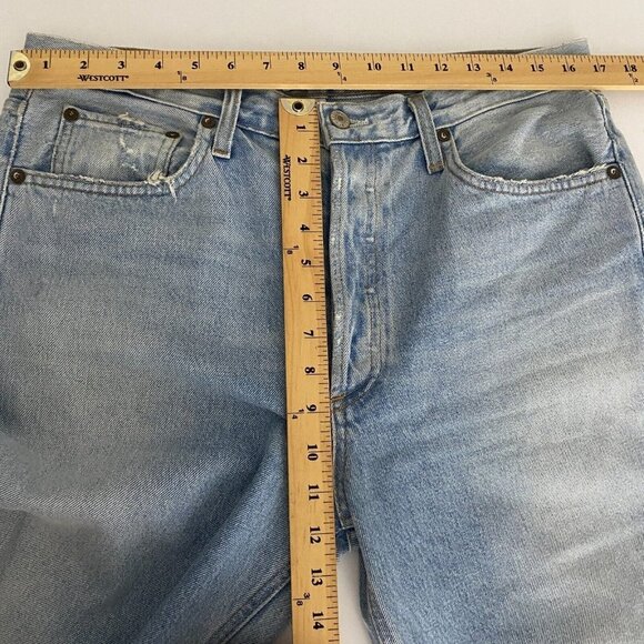 Agolde Riley High Rise Straight Crop Jeans Size 31 Clear Skies Light Wash - Picture 9 of 11
